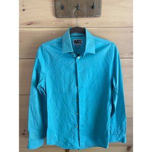 Express 1MX Fitted Dress Shirt Teal